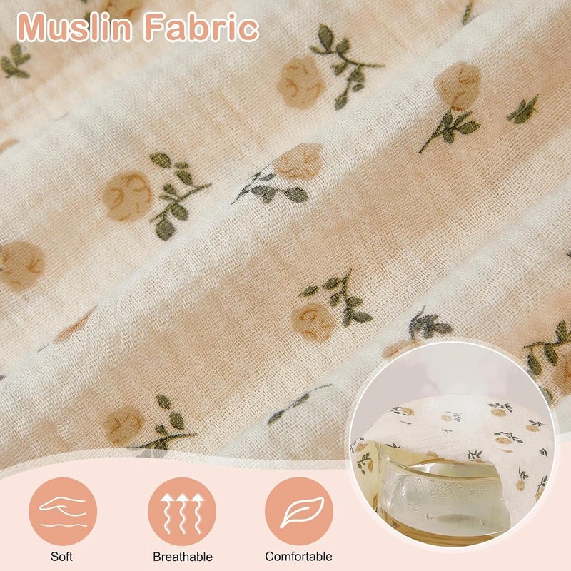 Basumee أغطية سرير موسلين للمهد للبنات والأولاد - عبوة 2 - Image 2